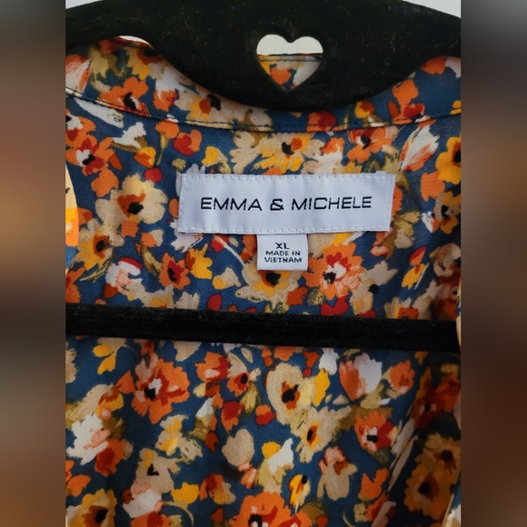 Emma & Michele Floral Midi Dress in Yellow, Orange, Blue - Picture 3 of 6